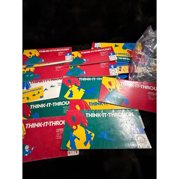 Vintage Think It Through Tile Set Discovery Toys w/ 22 books Learning System Lot - Picture 3 of 8